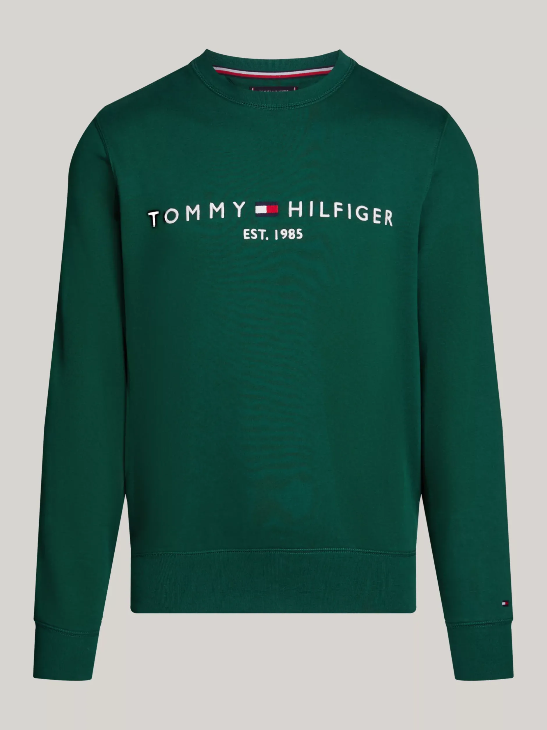 Bluzy Dresowe & Z Kapturem*Tommy Hilfiger Bluza Z Okrągłym Dekoltem Z Logo ORNAMENTAL GREEN