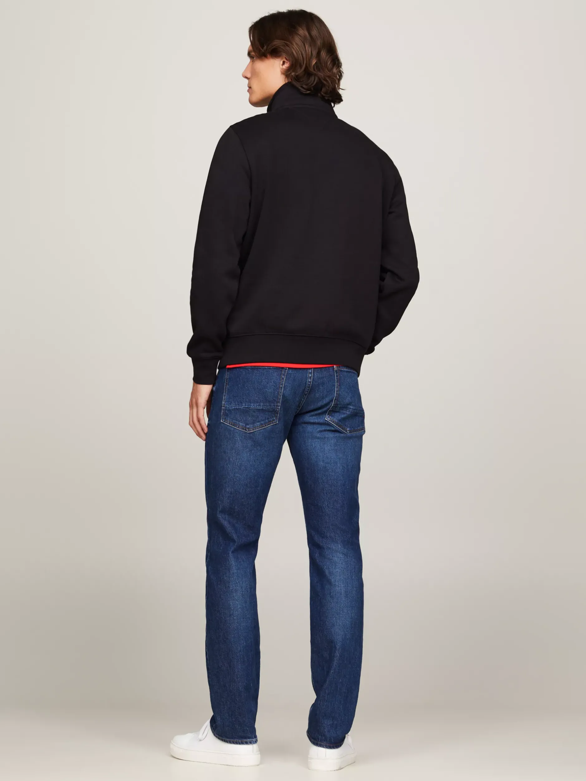 Bluzy Dresowe & Z Kapturem*Tommy Hilfiger Bluza Z Półgolfem I Zamkiem Do 1/4 Długości BLACK