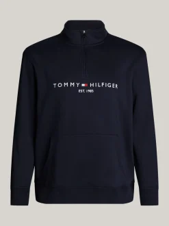 Bluzy Dresowe & Z Kapturem*Tommy Hilfiger Bluza Z Półgolfem Z Kolekcji Plus DESERT SKY