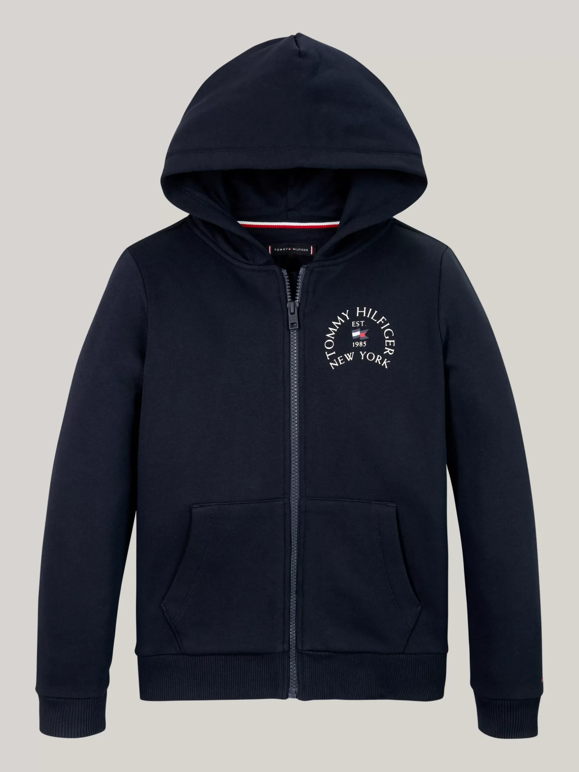 Bluzy Dresowe I Z Kapturem*Tommy Hilfiger Bluza Z Polaru Z Kapturem DESERT SKY