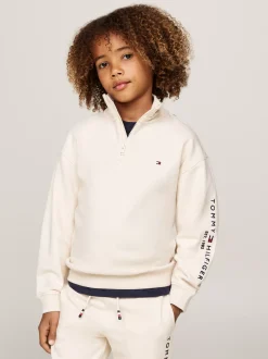 Bluzy Dresowe I Z Kapturem|Bluzy Dresowe I Z Kapturem*Tommy Hilfiger Bluza Z Wysokim Kołnierzem Na Zamek CALICO HEATHER