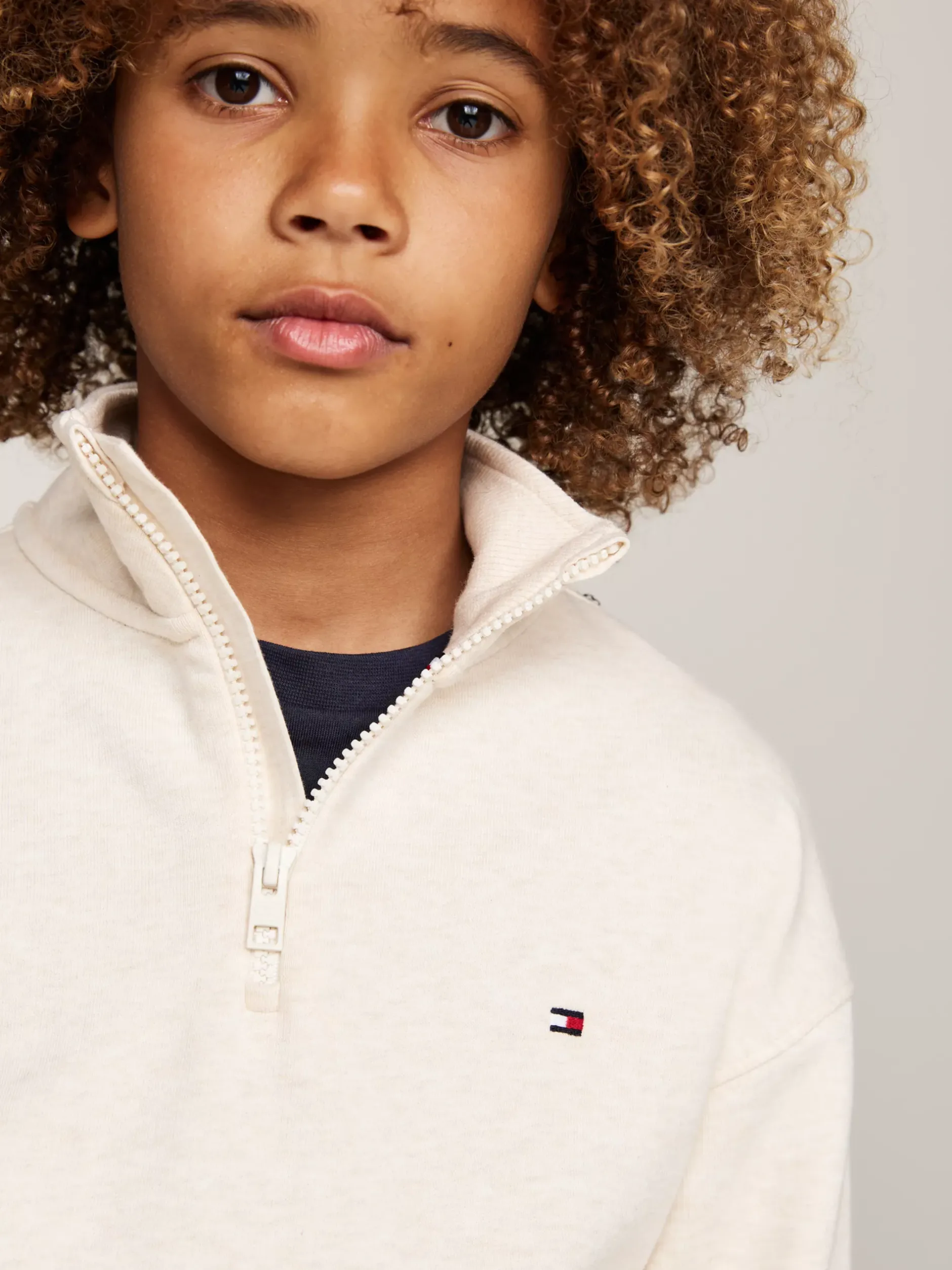 Bluzy Dresowe I Z Kapturem|Bluzy Dresowe I Z Kapturem*Tommy Hilfiger Bluza Z Wysokim Kołnierzem Na Zamek CALICO HEATHER