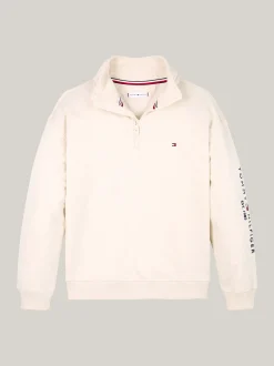 Bluzy Dresowe I Z Kapturem|Bluzy Dresowe I Z Kapturem*Tommy Hilfiger Bluza Z Wysokim Kołnierzem Na Zamek CALICO HEATHER