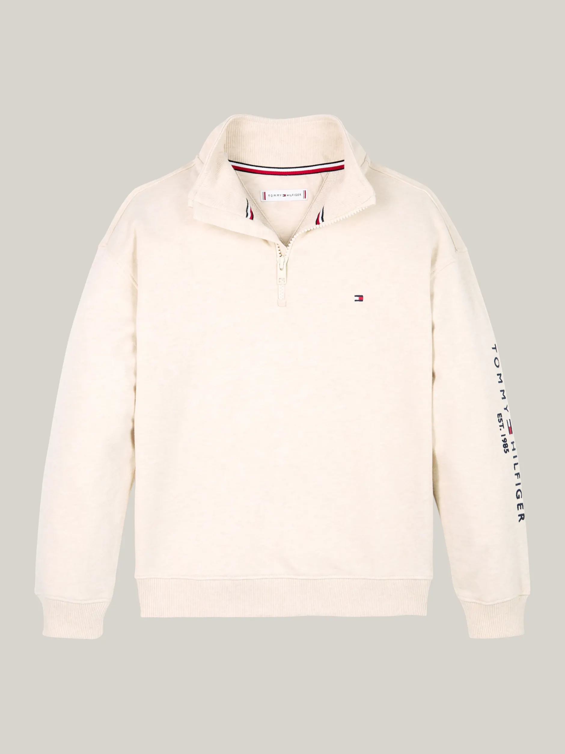 Bluzy Dresowe I Z Kapturem|Bluzy Dresowe I Z Kapturem*Tommy Hilfiger Bluza Z Wysokim Kołnierzem Na Zamek CALICO HEATHER