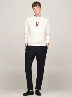 Bluzy Dresowe & Z Kapturem*Tommy Hilfiger Bluza Z Wyszywanym Pionowym Logo IVORY PETAL