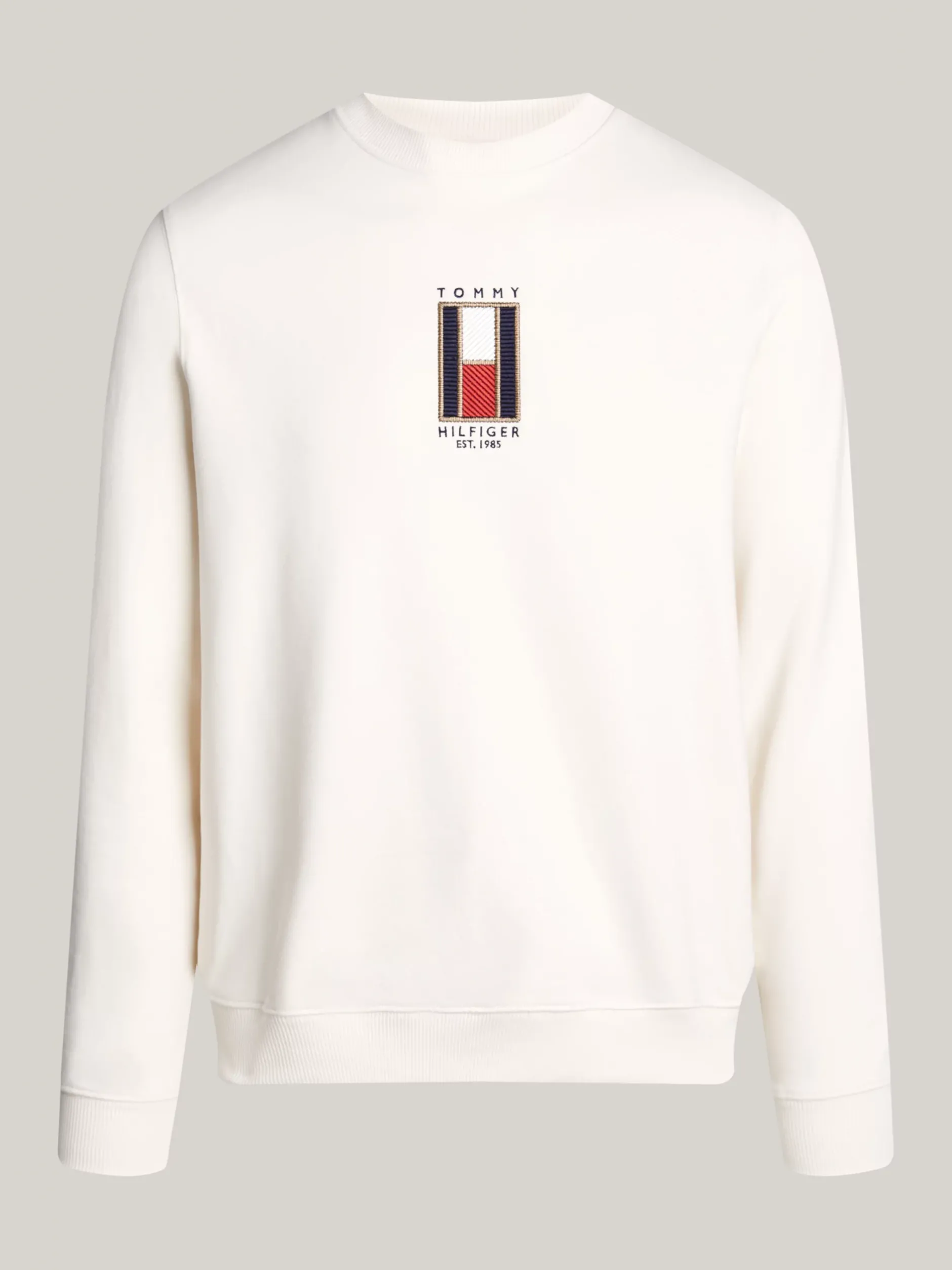 Bluzy Dresowe & Z Kapturem*Tommy Hilfiger Bluza Z Wyszywanym Pionowym Logo IVORY PETAL