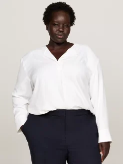 Koszule & Bluzki*Tommy Hilfiger Bluzka Curve O Luźnym Kroju ANCIENT WHITE
