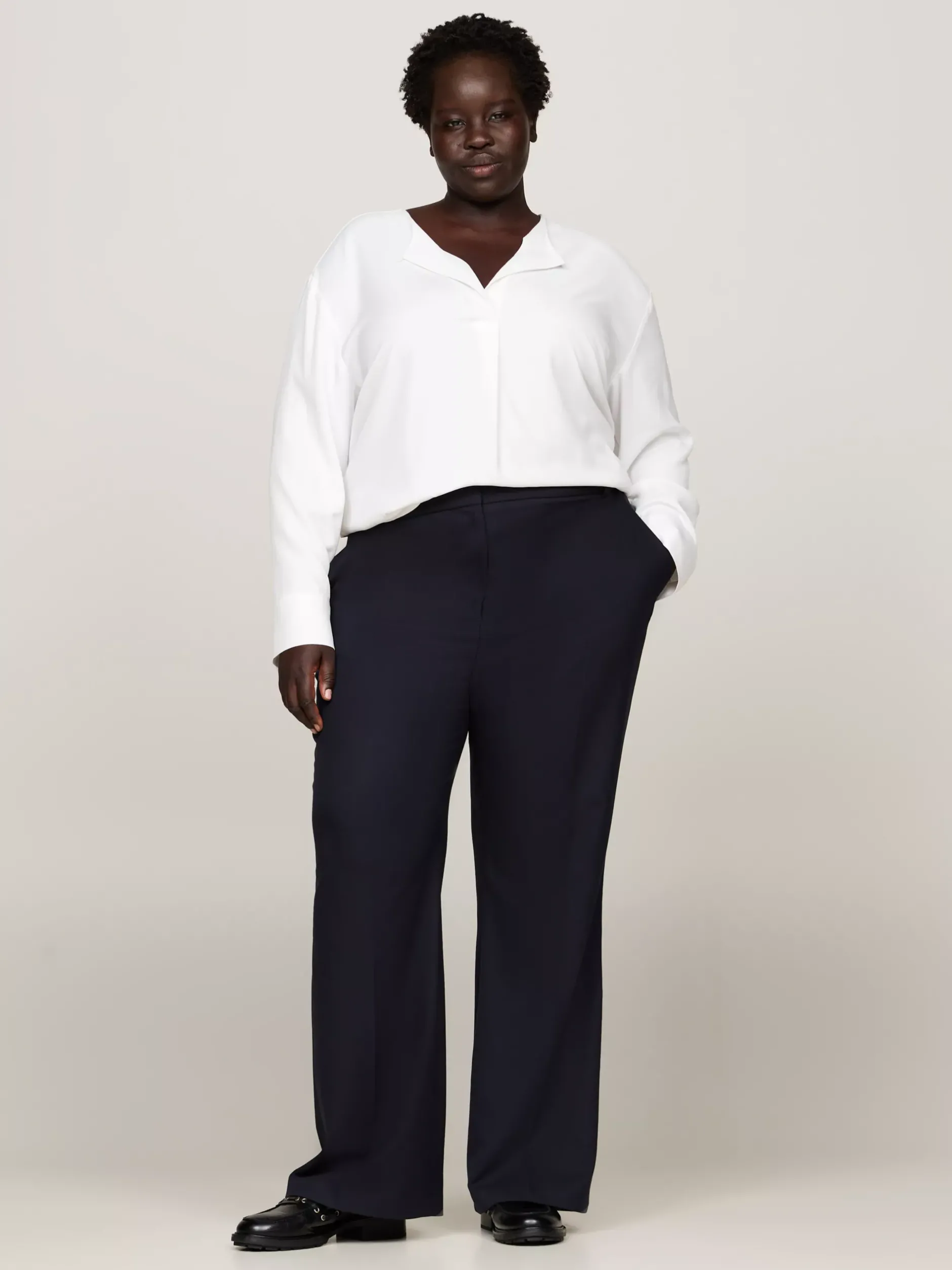 Koszule & Bluzki*Tommy Hilfiger Bluzka Curve O Luźnym Kroju ANCIENT WHITE