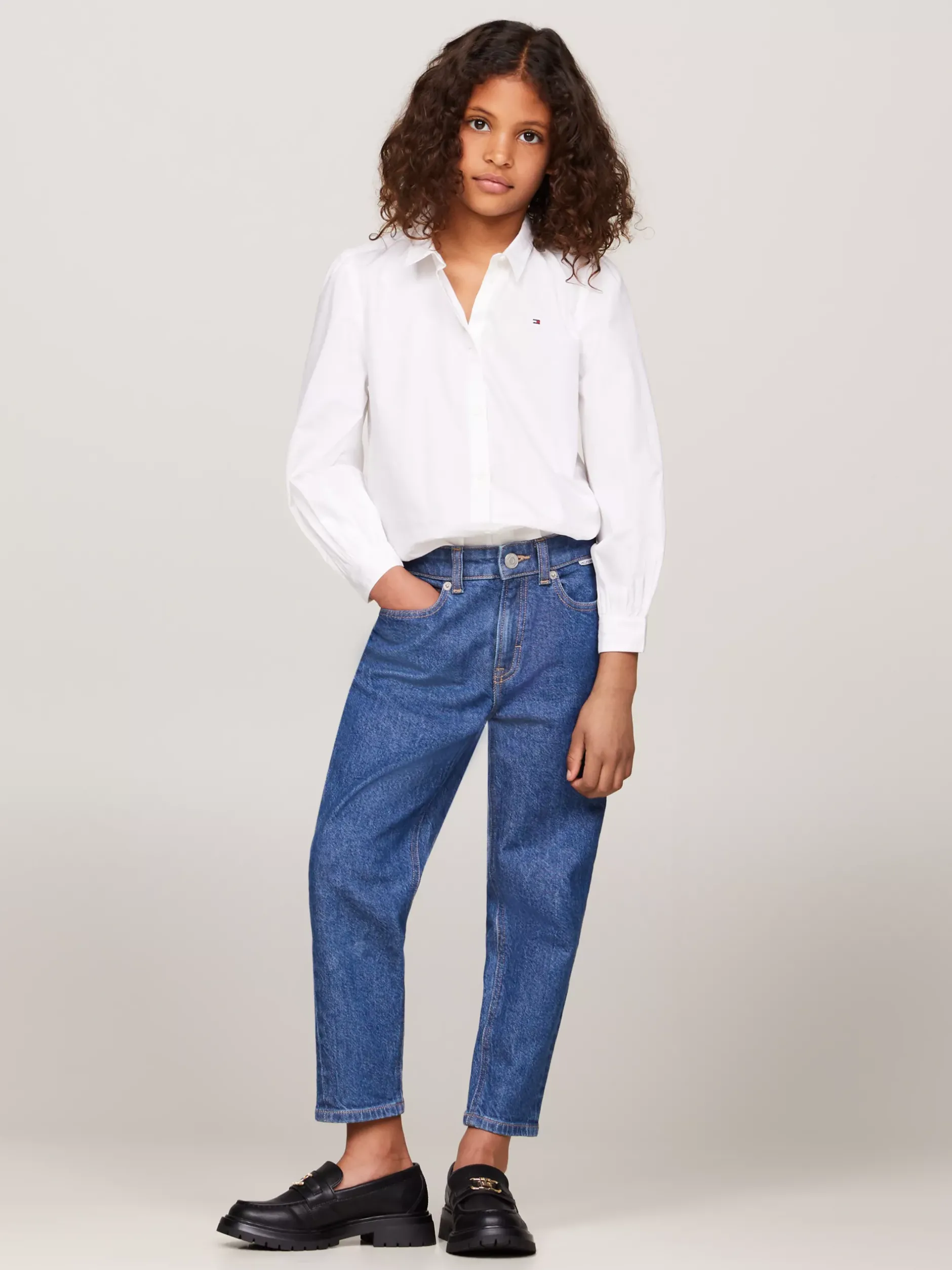 Topy I T-Shirty*Tommy Hilfiger Bluzka Essential Z Marszczonymi Rękawami WHITE