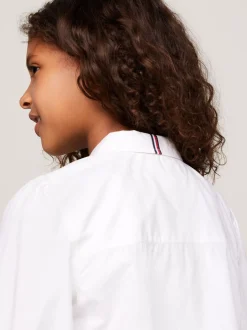 Topy I T-Shirty*Tommy Hilfiger Bluzka Essential Z Marszczonymi Rękawami WHITE