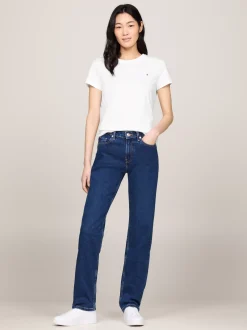 T-Shirty*Tommy Hilfiger Bluzka Heritage Z Okrągłym Dekoltem CLASSIC WHITE