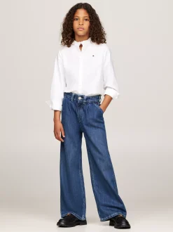 Topy I T-Shirty*Tommy Hilfiger Bluzka Z Kołnierzykiem Z Falbanką WHITE