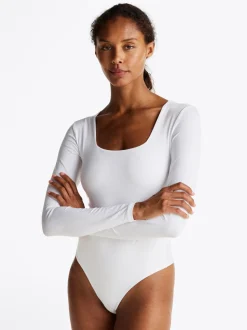 T-Shirty*Tommy Hilfiger Body TH Heritage Z Długim Rękawem WHITE
