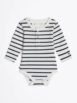 Dziewczynki|Chłopcy*Tommy Hilfiger Body W Paski Z Długim Rękawem DESERT SKY