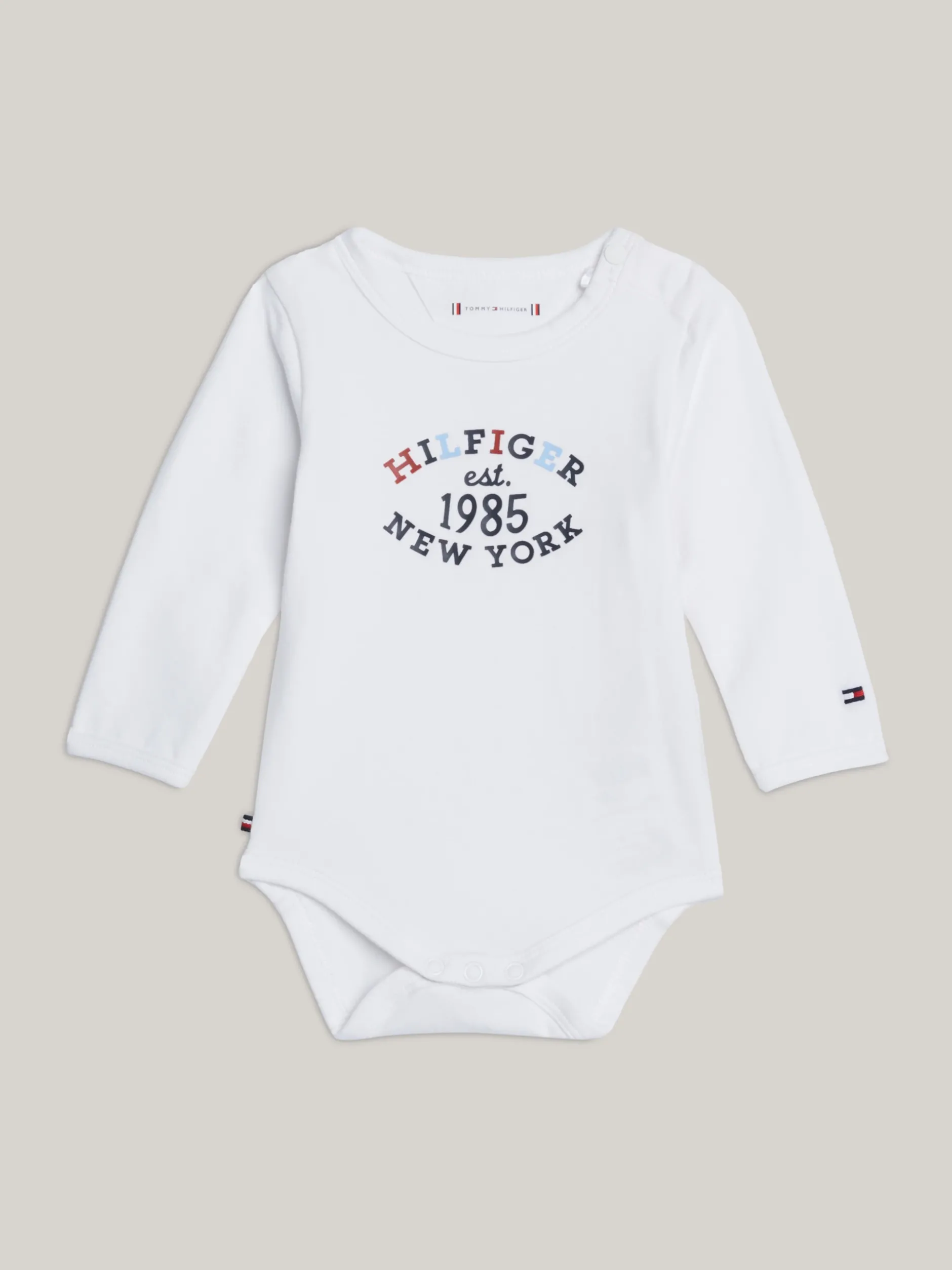 Dziewczynki|Chłopcy*Tommy Hilfiger Body Z Długim Rękawem I Logo Hilfiger Monotype WHITE
