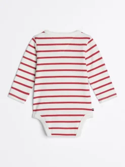Dziewczynki|Chłopcy*Tommy Hilfiger Body Z Długim Rękawem W Paski Bretońskie HERITAGE PINK