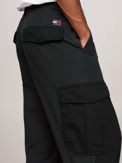 Spodnie*Tommy Hilfiger Bojówki Aiden O Obszernym Kroju BLACK