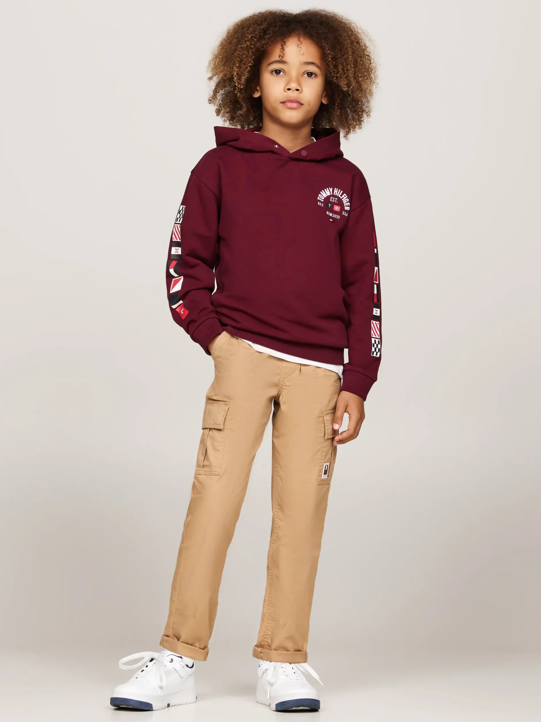 Spodnie I Szorty*Tommy Hilfiger Bojówki O Luźnym Kroju Z Troczkami CLASSIC KHAKI