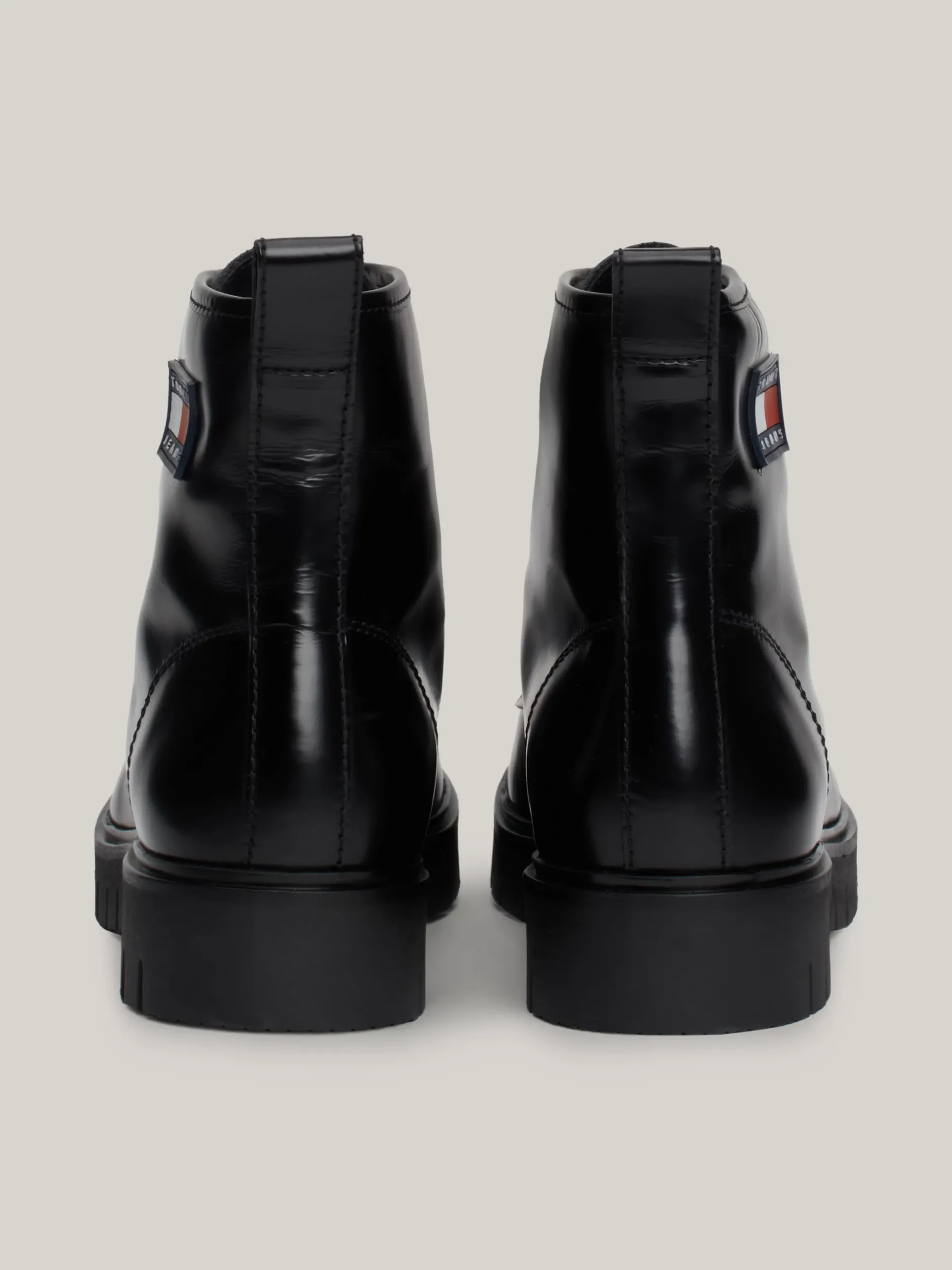 Sznurowane Botki|Botki*Tommy Hilfiger Botki Z Lakierowanej Skóry Z Protektorem BLACK