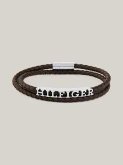 Biżuteria & Spinki Do Mankietów*Tommy Hilfiger Bransoleta Z Brązowej Skórzanej Plecionki BROWN