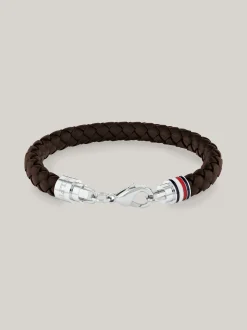Biżuteria & Spinki Do Mankietów*Tommy Hilfiger Brązowa Pleciona Bransoletka Ze Skóry Iconic BROWN