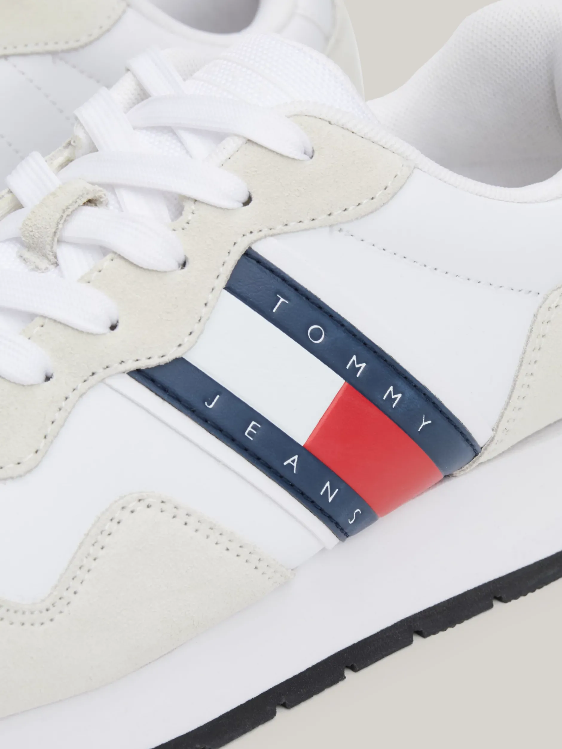 Sneakersy*Tommy Hilfiger Buty Do Biegania O Mieszanej Fakturze WHITE