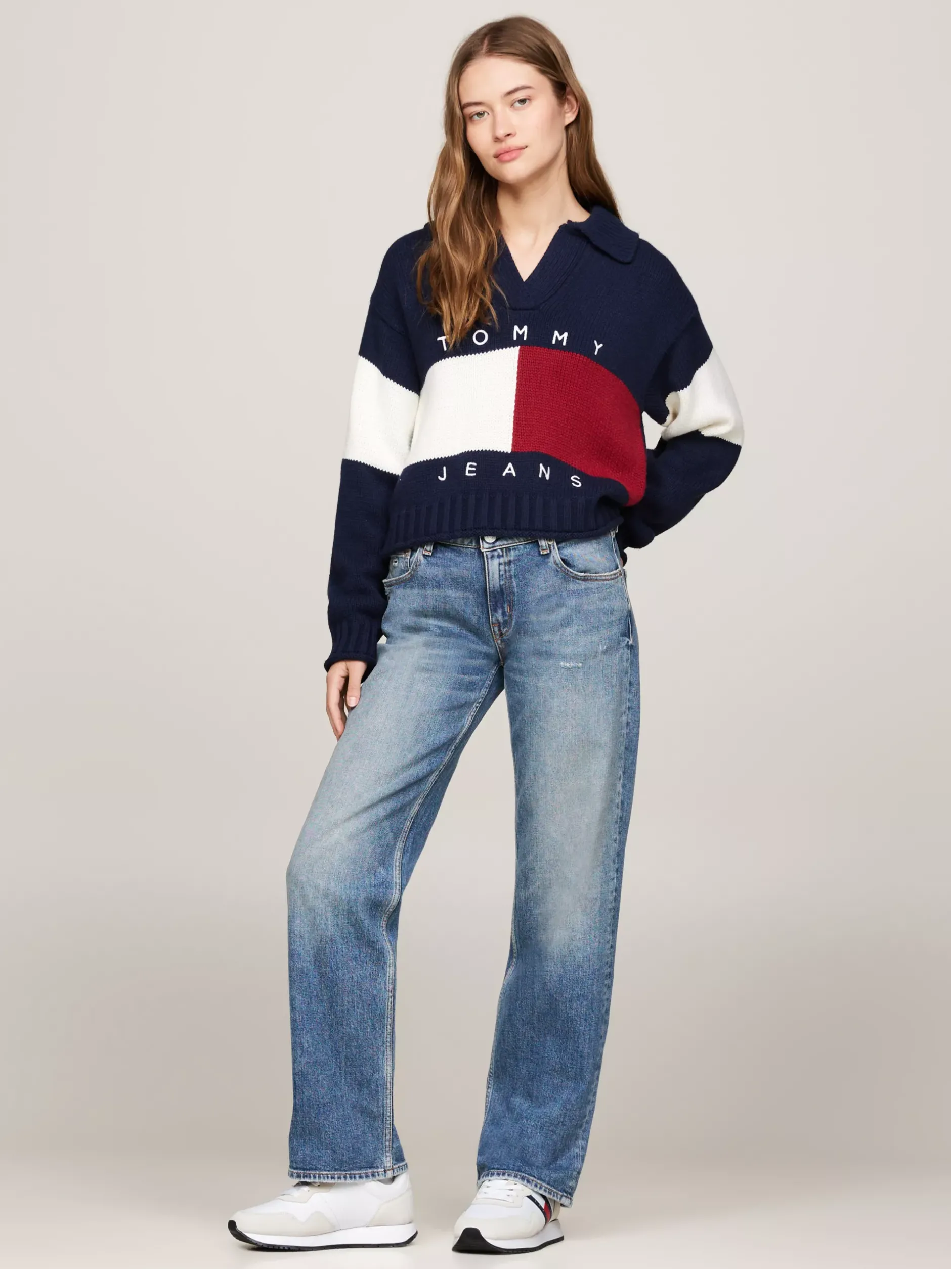 Sneakersy*Tommy Hilfiger Buty Do Biegania O Mieszanej Fakturze WHITE