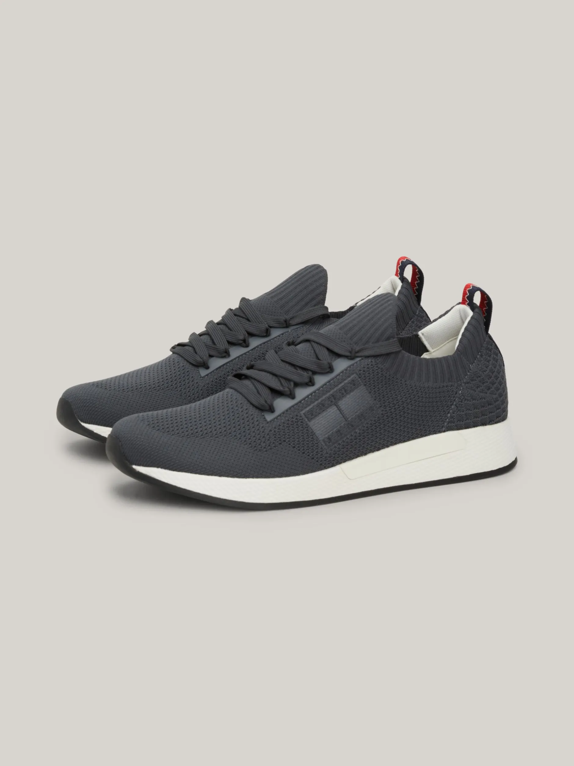 Sneakersy*Tommy Hilfiger Buty Do Biegania Z Dzianinową Cholewką NEW CHARCOAL