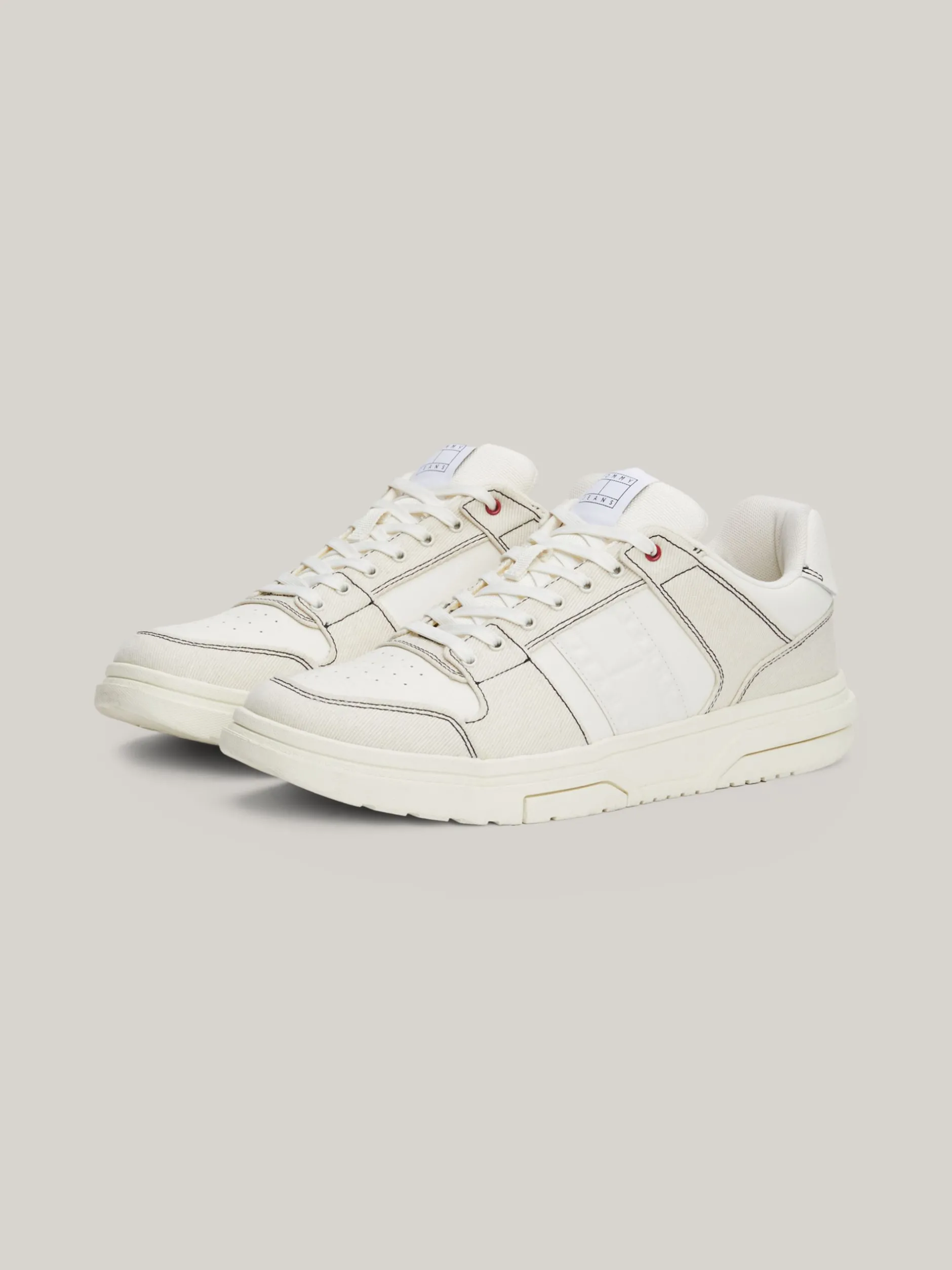 White Trainers|Sneakersy*Tommy Hilfiger Buty Koszykarskie Brooklyn Ze Wstawkami Z Denimu IVORY