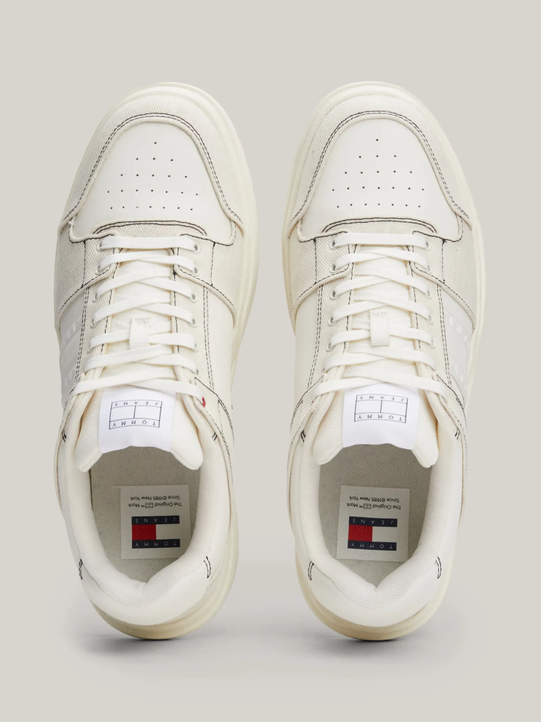 White Trainers|Sneakersy*Tommy Hilfiger Buty Koszykarskie Brooklyn Ze Wstawkami Z Denimu IVORY