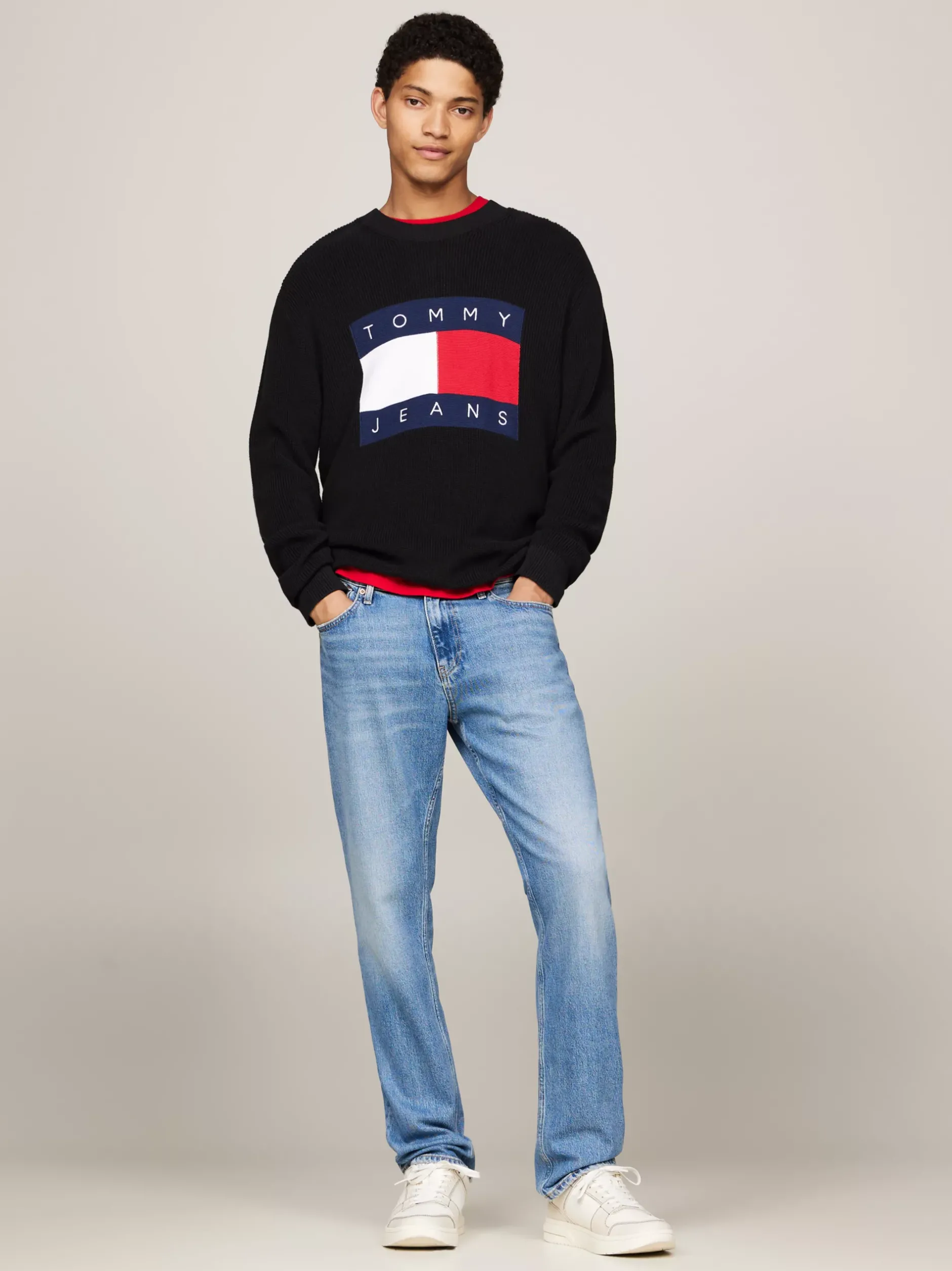 White Trainers|Sneakersy*Tommy Hilfiger Buty Koszykarskie Brooklyn Ze Wstawkami Z Denimu IVORY