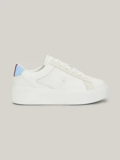Sneakersy*Tommy Hilfiger Buty Sportowe Casual Chic Na Platformie ECRU/VESSEL BLUE