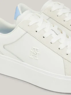 Sneakersy*Tommy Hilfiger Buty Sportowe Casual Chic Na Platformie ECRU/VESSEL BLUE