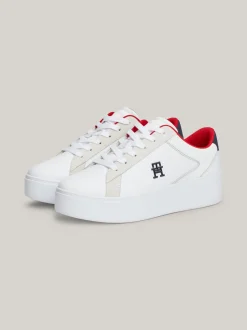Sneakersy*Tommy Hilfiger Buty Sportowe Casual Chic Na Platformie WHITE