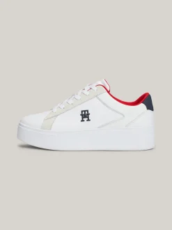 Sneakersy*Tommy Hilfiger Buty Sportowe Casual Chic Na Platformie WHITE