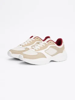 Sneakersy*Tommy Hilfiger Buty Sportowe Do Biegania O Mieszanej Fakturze BEIGE