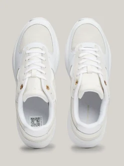 Sneakersy*Tommy Hilfiger Buty Sportowe Do Biegania O Mieszanej Fakturze WHITE