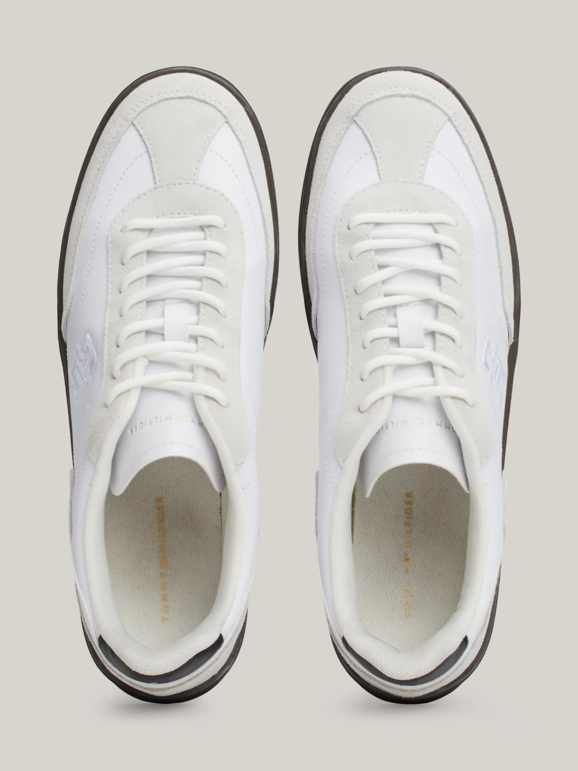 Sneakersy*Tommy Hilfiger Buty Sportowe Heritage Z Zamszu WHITE