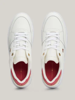 Sneakersy*Tommy Hilfiger Buty Sportowe Z Emaliowaną Flagą ANCIENT WHITE/HERITAGE PINK
