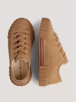 Obuwie I Akcesoria*Tommy Hilfiger Buty Sportowe Z Fakturą I Motywem Pasków COGNAC