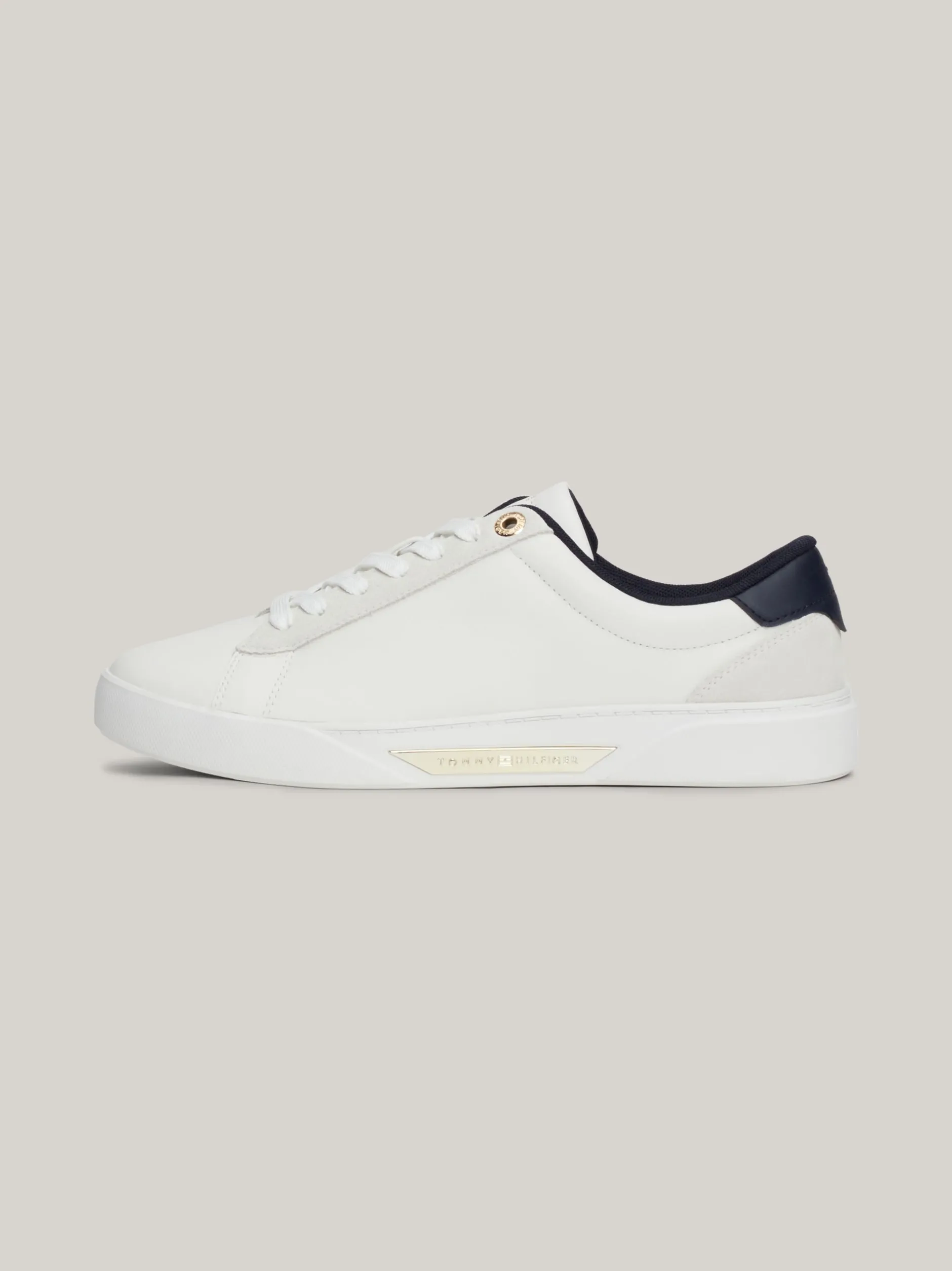 Sneakersy*Tommy Hilfiger Buty Sportowe Z Metalowymi Elementami ECRU