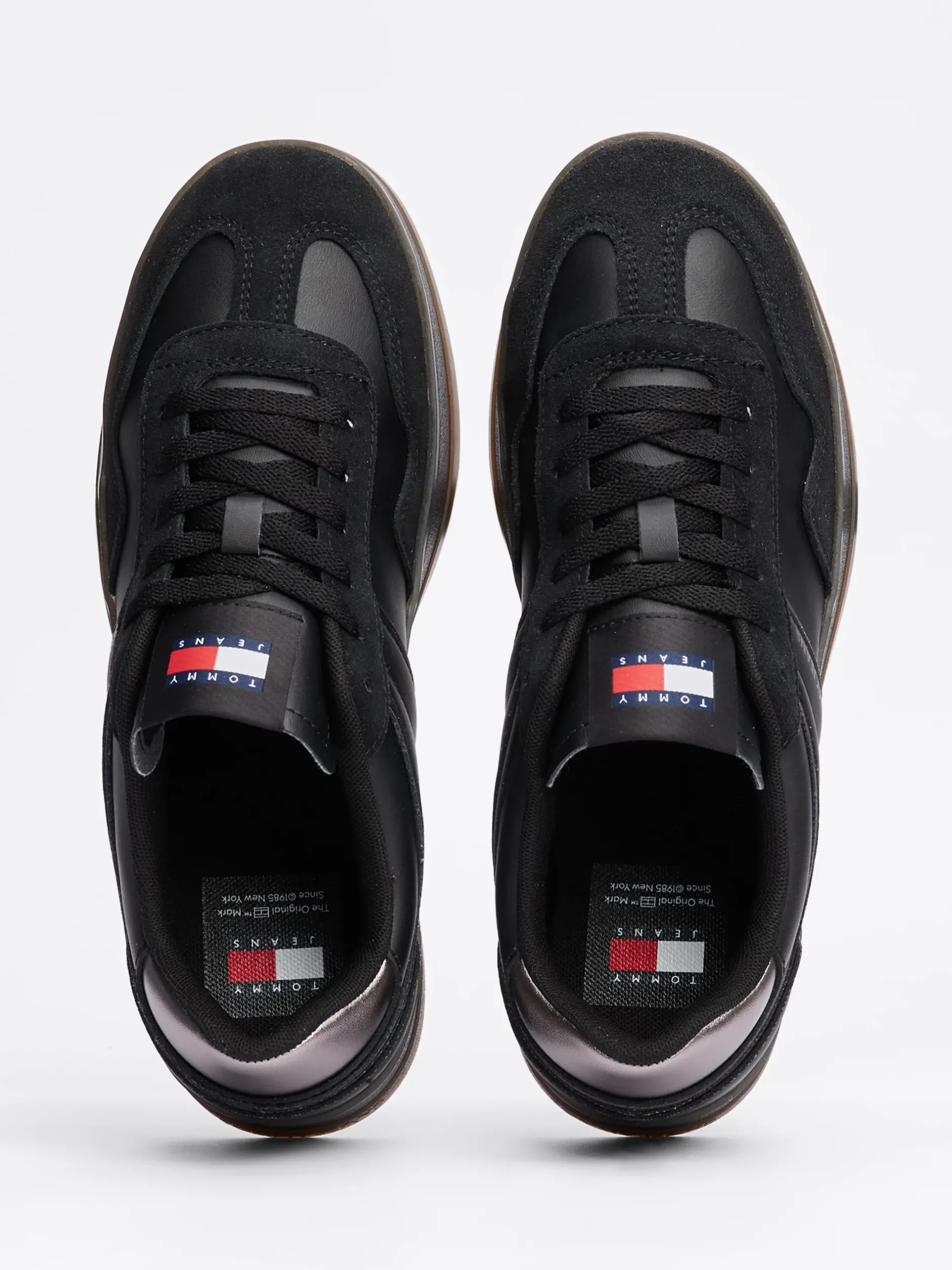 Sneakersy*Tommy Hilfiger Buty Sportowe Ze Skóry Greenwich Z Logo BLACK