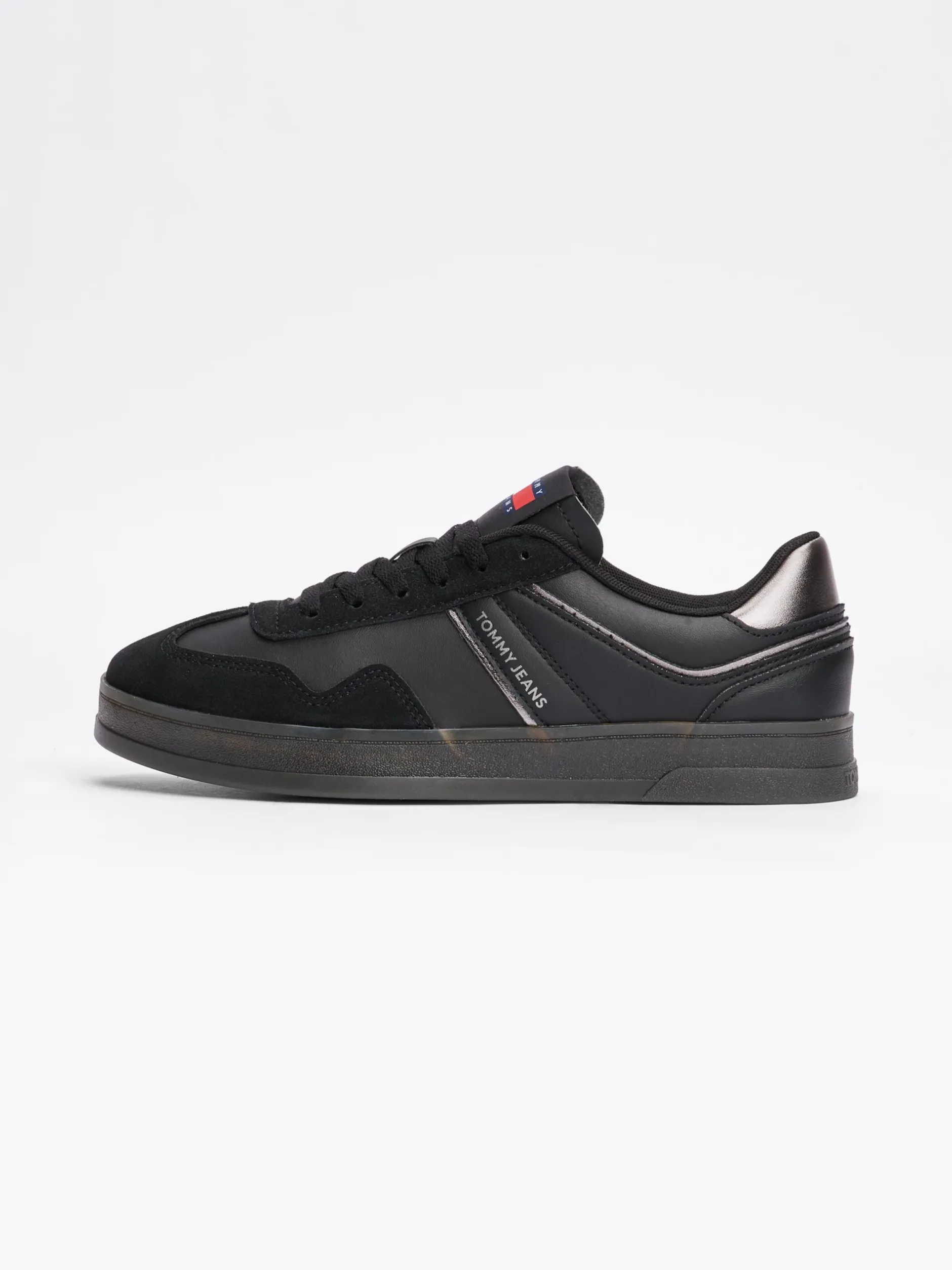 Sneakersy*Tommy Hilfiger Buty Sportowe Ze Skóry Greenwich Z Logo BLACK