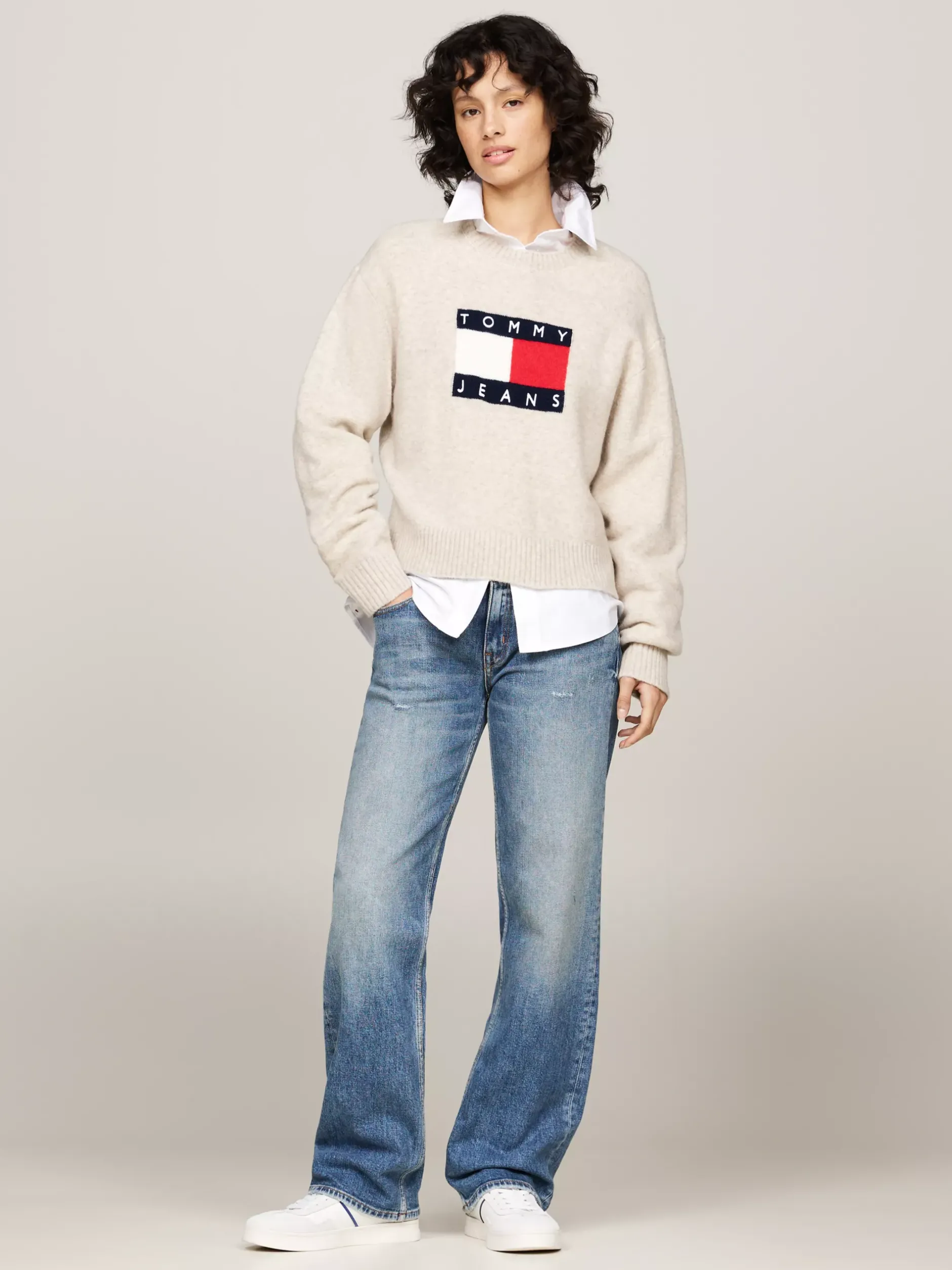 Sneakersy*Tommy Hilfiger Buty Sportowe Ze Skóry Greenwich Z Logo BRIGHT BLUE