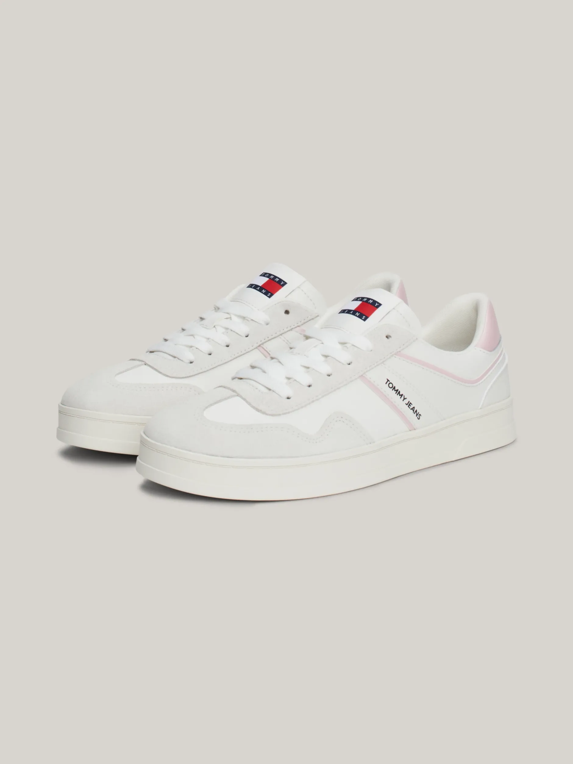 Sneakersy*Tommy Hilfiger Buty Sportowe Ze Skóry Greenwich Z Logo MISTY PINK
