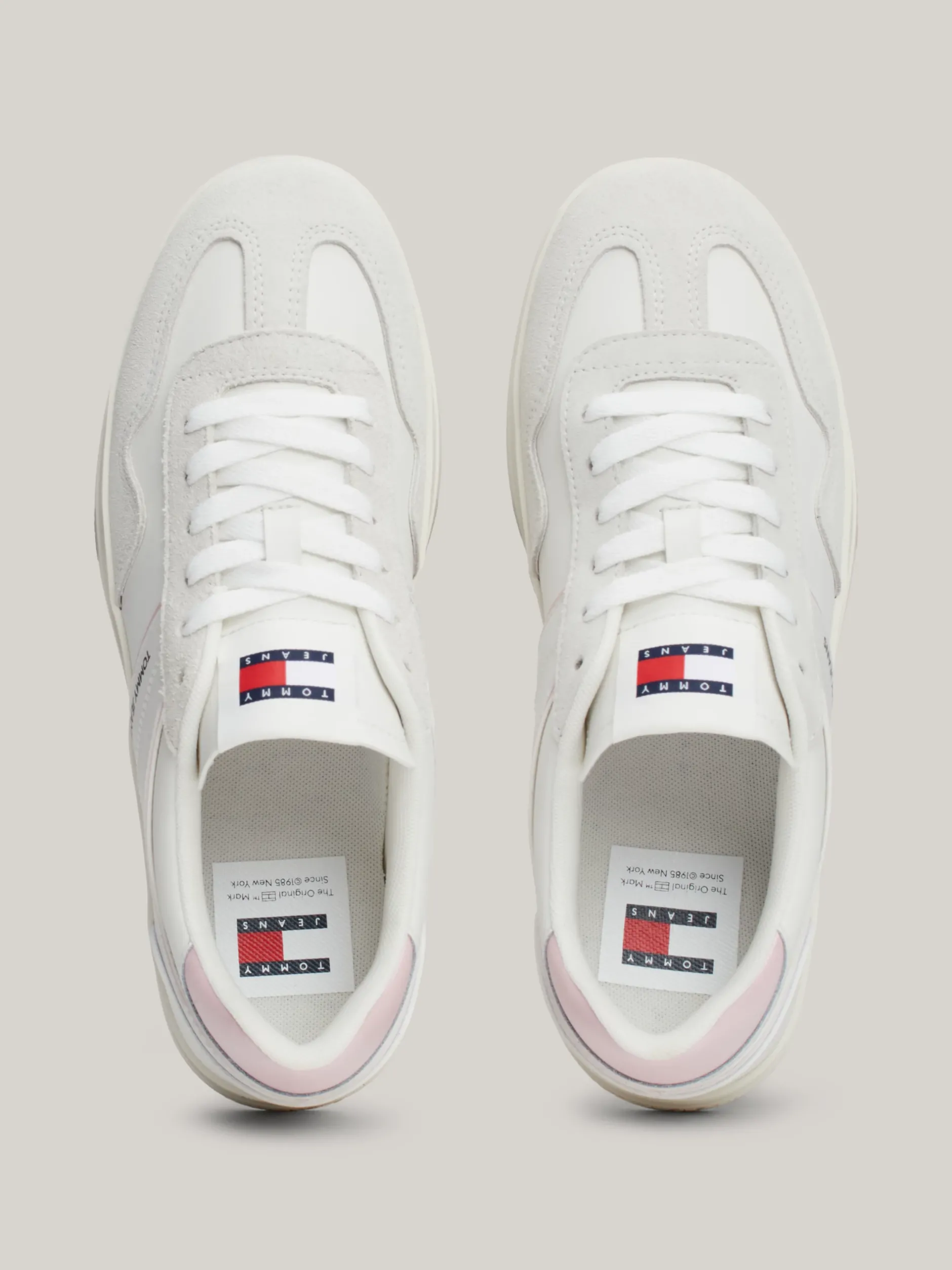 Sneakersy*Tommy Hilfiger Buty Sportowe Ze Skóry Greenwich Z Logo MISTY PINK