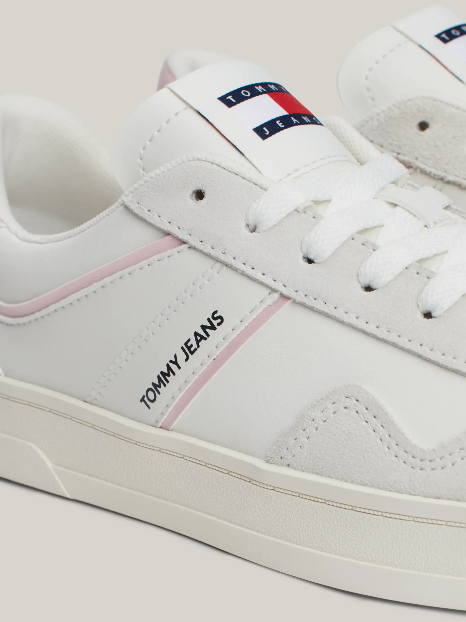 Sneakersy*Tommy Hilfiger Buty Sportowe Ze Skóry Greenwich Z Logo MISTY PINK