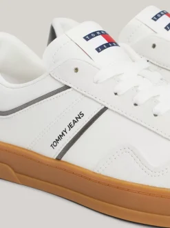 Sneakersy*Tommy Hilfiger Buty Sportowe Ze Skóry Greenwich Z Logo WARM STONE