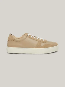 Sneakersy*Tommy Hilfiger Buty Sportowe Ze Skóry Premium Z Logo BEIGE