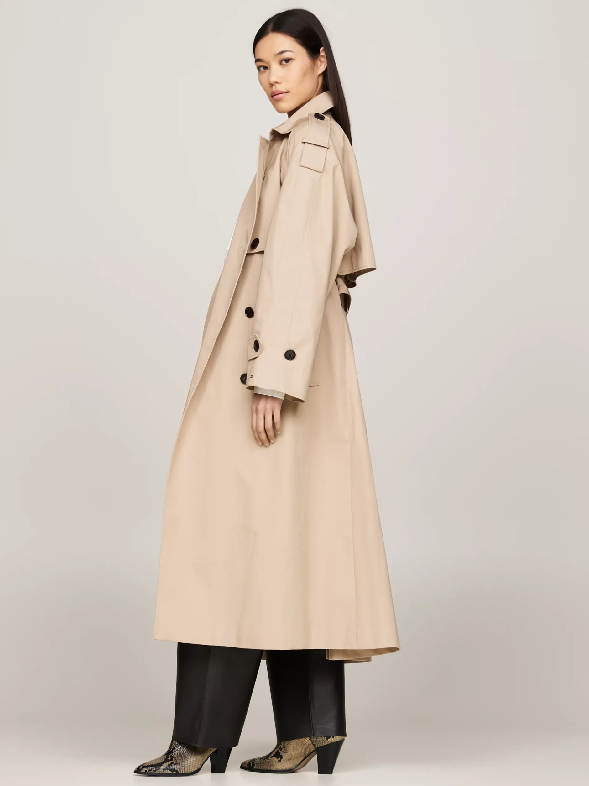 Botki*Tommy Hilfiger Buty Ze Skóry Z Wytłaczanym Wężowym Wzorem NEUTRAL PYTHON